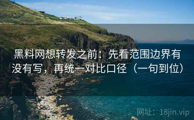 黑料网想转发之前：先看范围边界有没有写，再统一对比口径（一句到位）