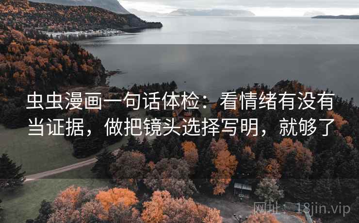虫虫漫画一句话体检：看情绪有没有当证据，做把镜头选择写明，就够了