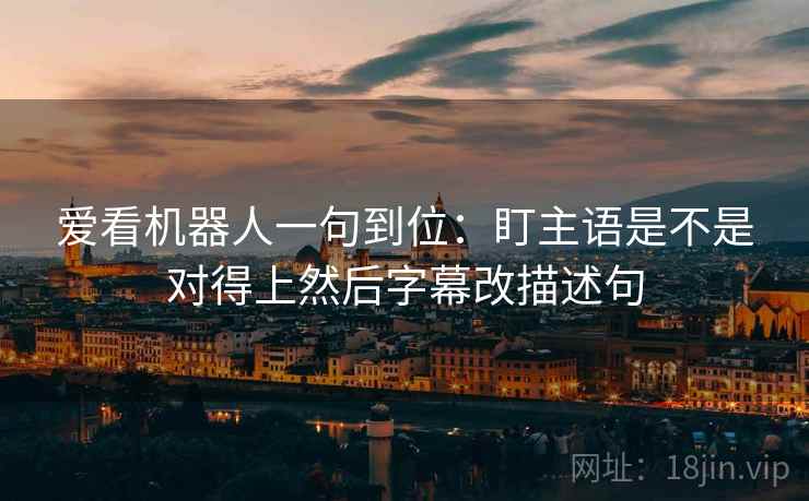 爱看机器人一句到位：盯主语是不是对得上然后字幕改描述句
