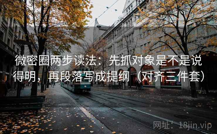 微密圈两步读法：先抓对象是不是说得明，再段落写成提纲（对齐三件套）